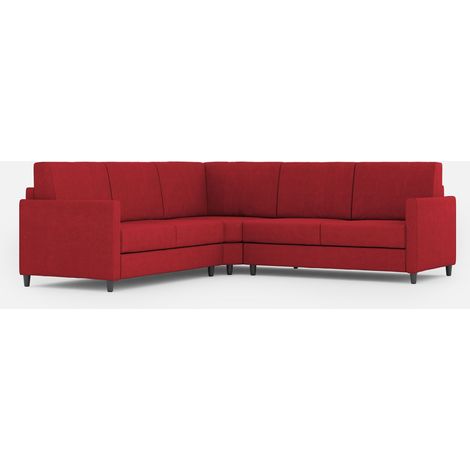 Divano Angolare 5 Posti 241x241x85 cm Karay in Tessuto Rosso (1/5)