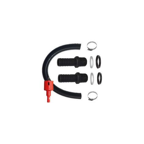 Rainwater barrel fitting kit, rainwater tanks with fittings, connecting hose, hole opener and hose clamp, for rainwater barrels, tanks, (1/5)