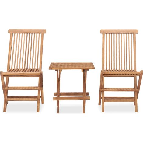 Maison Exclusive - 3-tlg. Garten-Essgruppe Klappbar Massivholz Te