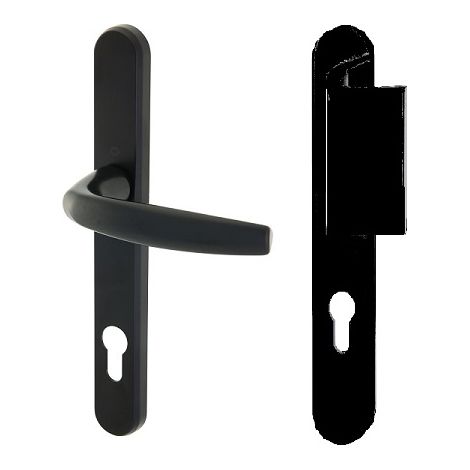 Atlanta HOPPE 554/3346/1530 Juego de puerta de embarque de placa estrecha Negro 9714 - Llave i - ent.8/92 56/70 - 2354620