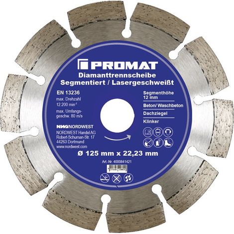 Disco da taglio diamantato D.300mm trapano 25,4mm saldato al laser 12mm PROMAT