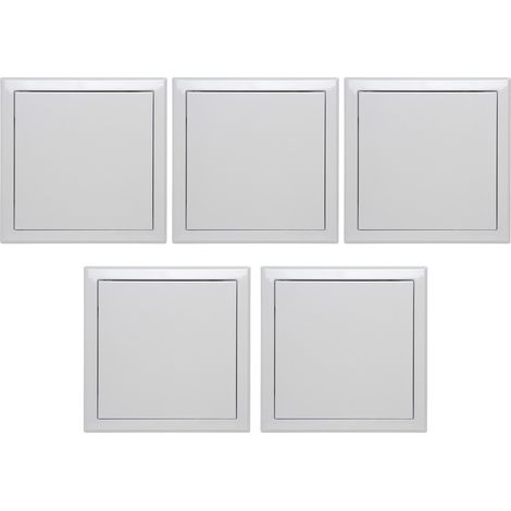 Semin – Lot de 5 trappes de visite métallique laquée blanche 300 mm x 300 mm – Système d'ouverture poussez/lâchez – Accès gaines techniques (1/5)