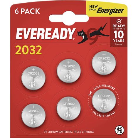 Eveready Pile bouton CR 2032 3 V 6 pc(s) E304439600