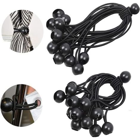 50 pcs tendeur élastique, câble à boule, 20 cm, pour bâche, tente, camping, pavillon et rideaux
