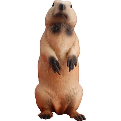 Statue de marmotte, figurine décorative pour la maison, sculpture de marmotte en plastique, modèle animal-11X8.2CM-Brown (1/3)