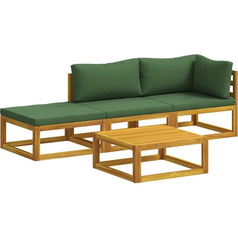 Ensemble de Canapés 4 pc Naturel Bois d'Acacia Massif vidaXL