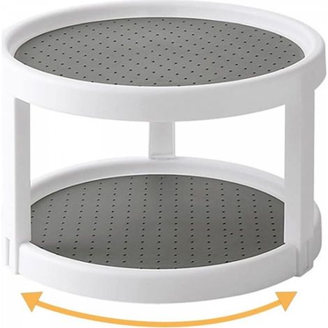 Plateau tournant epices, Placard Étagère à Épices, 2 étages Porte Épice Rotative Étagère à Épice Support de Stockage, pour Cuisine, Réfrigérateur, Congélateur, Armoire Et Comptoirs, épicesEtagère à ép (1/5)