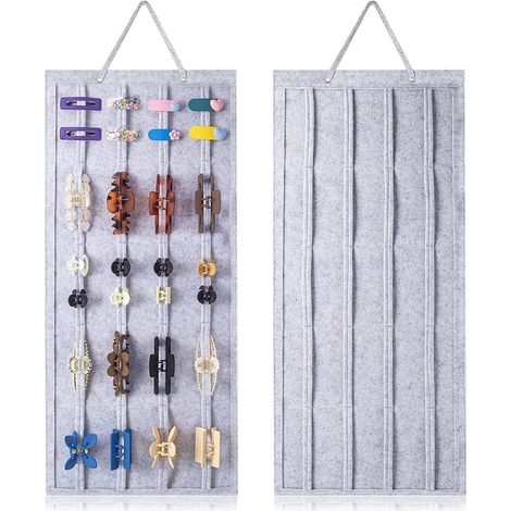 Organizador de pinzas para el cabello - Soporte para guardar pinzas - Accesorios para el cabello (gris)