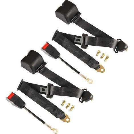 Ceinture de sécurité-Ceinture de sécurité rétractable universelle à trois points pour voiture, verrouillage automatique-2PCS-3.2m (1/4)