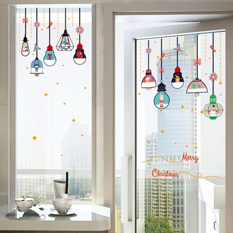 SK6047 Lustre Étoile d'Hiver Décoration Murale de Noël Sticker Mural Sticker Fenêtre Décoration Bureau Maison Commercial Sticker (1/4)