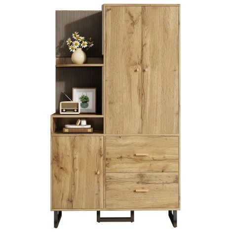 Mobile ingresso compatto con porta scarpe, 110×186×38cm, per corridoio e hall (1/5)