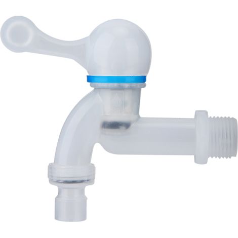 Robinet Lave-Linge - G1/2 Pouces - En Abs Blanc - Pour Machine À Laver Et Jardin - 1 Pièce (1/5)