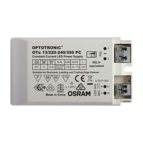OSRAM 105324 Pulse power supply LED 13W 18-38VDC - 350mA - 198-264VAC (1/3)