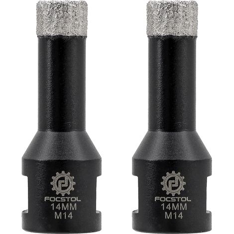 Foret Diamant - 2 pièces 14mm Scie Cloche Diamant Brasée Sous Vide pour Porcelaine Carrelage Céramique Marbre Granit Quartz M14 Filetage (1/5)