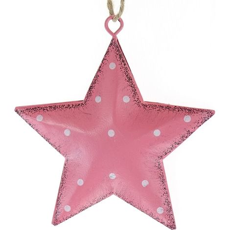 Weihnachtsstern CAMPO Rosa & Weiß Vintage Ø 7,5 cm - Metall