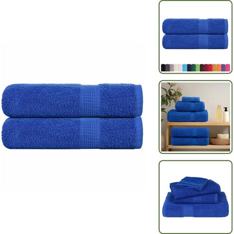 The Living Store Duschtücher FROGN 2 Stk. Blau 70x140 cm 360 g/m² - Baumwollhandtuch (1/5)