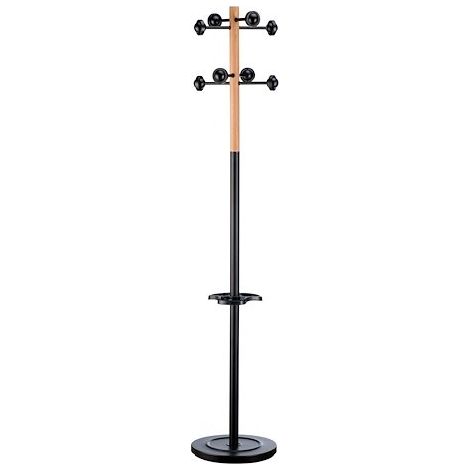 Portemanteau Accueil modèle bois - Noir/hêtre (1/2)