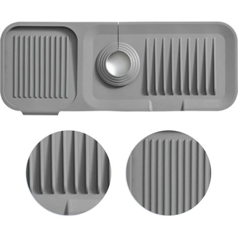 Tapis anti-éclaboussures en silicone pour robinet, réservoir d'eau, plan de travail, gris foncé (1/5)