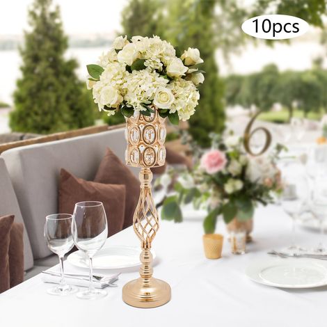 61cm Vases à fleurs dorés pour les tables de mariage, lot de 10 vases à fleurs pour centres de table de mariage (1/5)