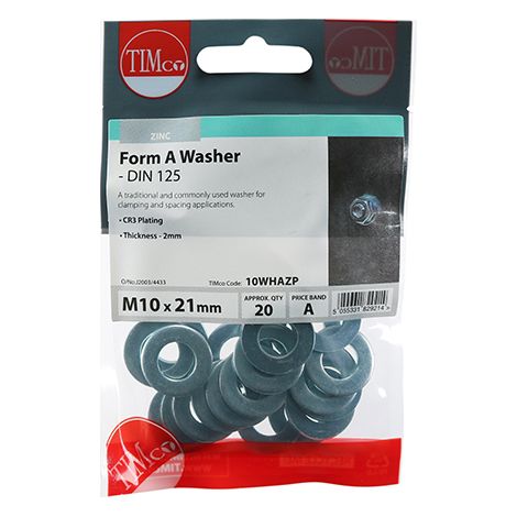 TIMCO Form A Washers DIN125-A Silver - M10