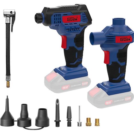 Güde – Compresseur sans fil 18V avec pompe à air – Débit 45 m³/h – Pression max. 7 bars – Manomètre numérique – Tuyau 500 mm (1/5)