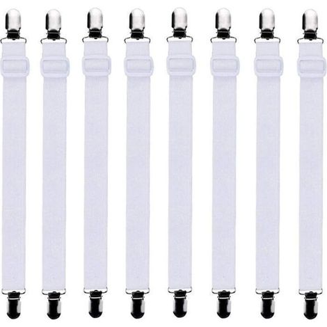 Tendeur Drap Housse - Réglable - 8 Pièces - Blanc - 60cm à 200cm (1/5)