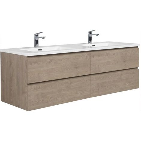 Badplaats Badezimmermöbel Angela 160 cm – Kastanien Eiche – Bad