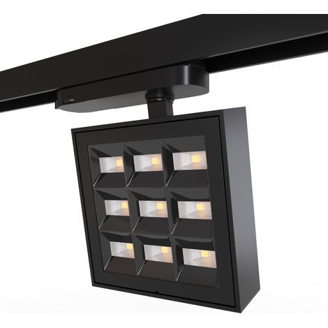 Quadratischer LED 3-Phasen-Schienenstrahler – Einstellbare