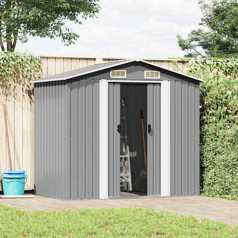 Maison Exclusive - Caseta de jardín de metal 204x132x186 cm gris