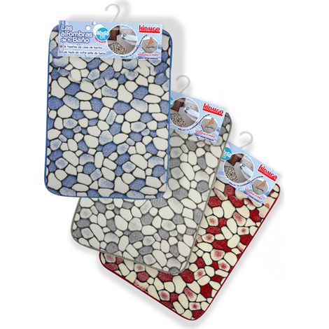 Alfombra de baño impresa con piedra, colores surtidos 40 x 60 cm
