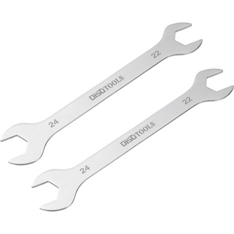 Set di 2 chiavi a forchetta, metriche, 22 mm x 24 mm, acciaio inossidabile sabbiato 3cr13, doppia chiave per manutenzione domestica e riparazioni generali