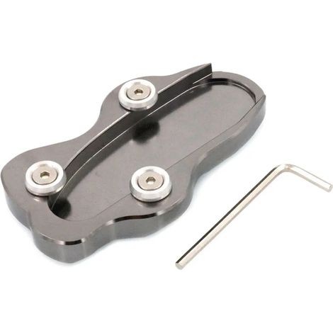 (Gris) Compatible avec la béquille latérale de moto KAWASAKI Vulcan VN 900 VN900 CLASSIC 06-15 : extension de béquille, plaque de support et support pour une béquille plus grande. (1/4)