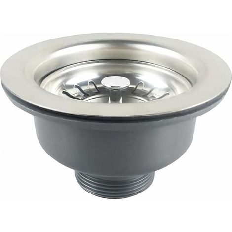 Bonde D'évier sans Trop Plein Panier Inox ø 110 mm 1½", Acier Inoxydable + ABS, Bonde + Panier (1/4)