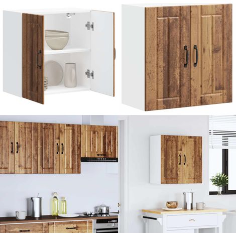 vidaXL Armoire murale de cuisine Lucca vieux bois bois ingénierie (1/5)