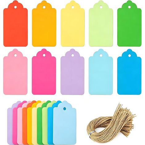 200 Pièces Etiquette Cadeau, Étiquettes de Noël en Papier Kraft, étiquettes cadeaux de Noël pour Bricolage Emballage Cadeau de Noël, Mariage (1/4)