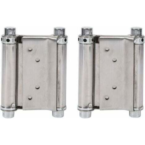 Cerniere a molla a doppia azione in acciaio inox, 2 pezzi, cerniere per portiere auto, cerniere per porte a battente con capacità di carico fino a 15 kg