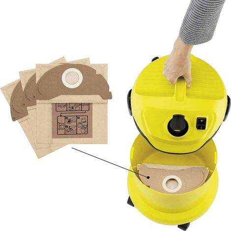 Adecuado para los accesorios de la aspiradora Kärcher WD2 MV2/WD3 MV3: bolsas para polvo, bolsas de papel y bolsas de filtro - 3 unidades (1/2)