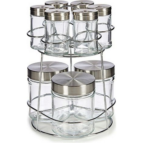 Set Vivalto di 9 Bottiglie Trasparenti per Spezie