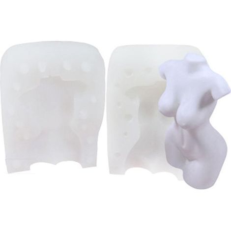 Silikon-Körperform, 3D-Körperkerzenform für DIY-Seifenkerzen, Gips-Kunsthandwerk, zweiteilige Form, weiblich L (1/5)