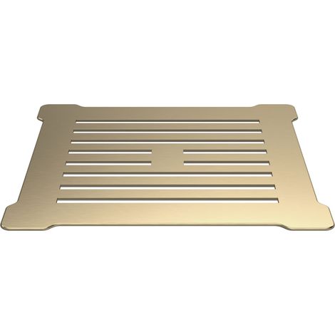 Resin Slimline Shower Tray Grill Waste - Black with Brushed Brass Top