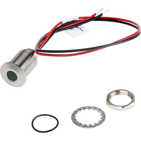Voyant LED lumineux Vert RS PRO, dia. 10mm, 21.6 26.4V c.c., IP67 ( Prix pour 1 )