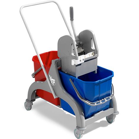 Carrello professionale per le pulizie Nick grigio 30 lt con maniglia reversibile