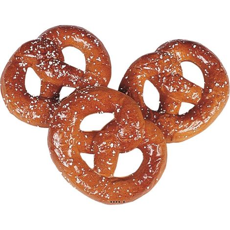 Bretzel artificiel pain en lot de 3 en Plastique soufflé L 120x100 mm (1/3)