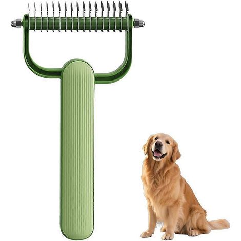 Peigne de toilettage pour animaux - Brosse de mue en plastique double densité (1/5)