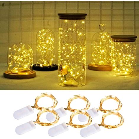 6-Pack 1m Mini LED Ljusslinga Batteridriven Gul gul yellow (1/5)