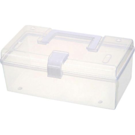 Boîte de rangement transparente pour accessoires de couture, idéale pour le salon ou la pêche. (1/3)