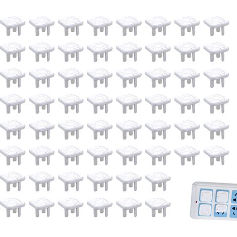Couvercle De Prise Électrique - Protection Bébé En ABS Blanc - Convient Pour Prises Standard Françaises - Lot De 60 Pièces (1/5)