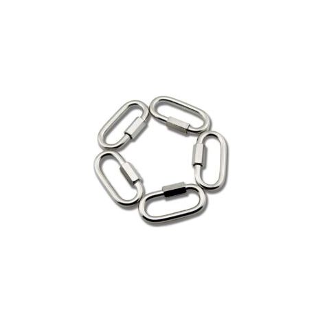 M6 Edelstahl-Karabinerkettenglieder in D-Form, 5 Stück (-Crezuo)