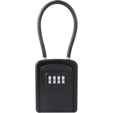 boîte à clés portable, boîte de protection pour clé combinée, boîte à clés suspendue, boîte de sécurité pour clés (noir)