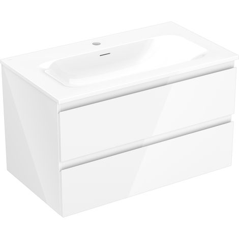 Mexen Orio mobile da bagno 80 cm con lavabo Vela, 2 cassetti, bianco lucido - 91A10-08047-2-BFF00-W23M00 (1/5)